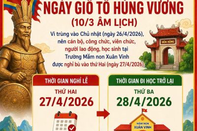 Thông báo lịch nghỉ Giỗ tổ Hùng Vương 10/3
